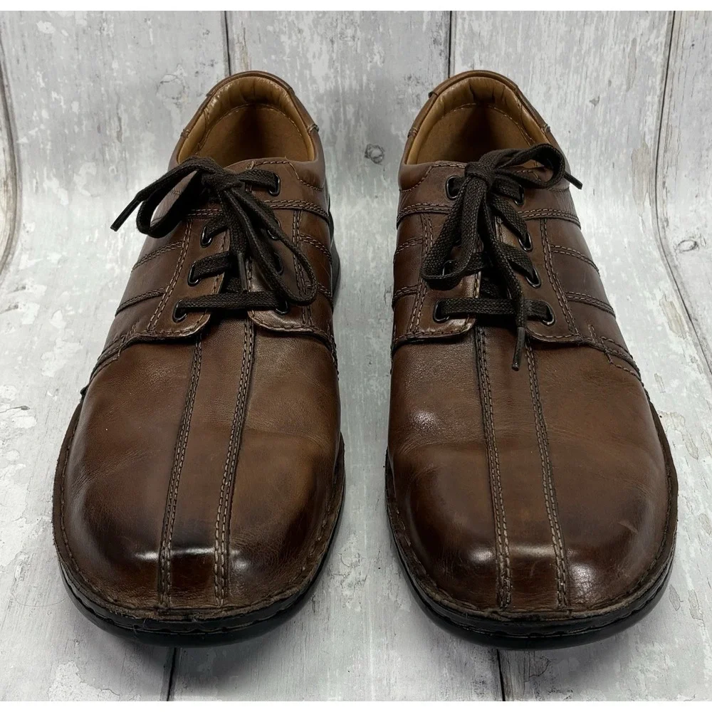 Clarks Touareg Vibe Mens 11 M Brown Leather Lace Up Dress Shoes 26114014 Box